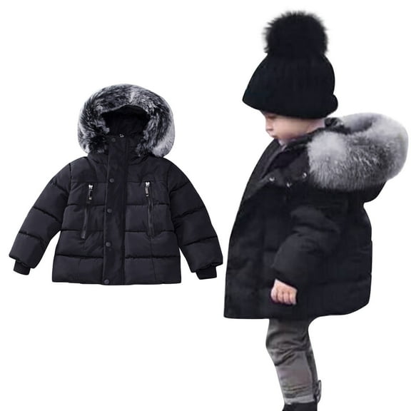 Kids Winter Coat,Kids Puffer Coat Baby Hoodie Zipper Windproof Jacket Outwear for Baby Kids Winter Jacket Warm Thick Clothes