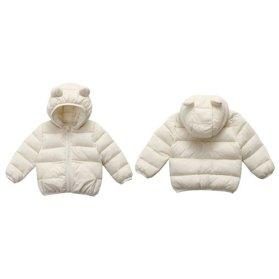 Kids Winter Coat,Kids Puffer Coat Cute Bear Ear Hooded Jacket Long Sleeve Light Winter Coats for Kids Baby Girls Baby Girl Jacket Baby Winter Clothes