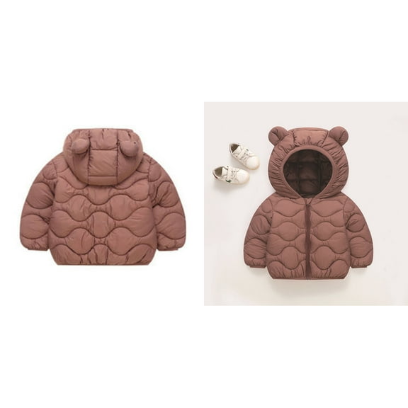 Kids Winter Coat,Kids Puffer Coat Cute Bear Ear Hooded Jacket Thicken Windproof Zipper Warm Outwear for Baby Boys Baby Winter Jacket Baby Clothes