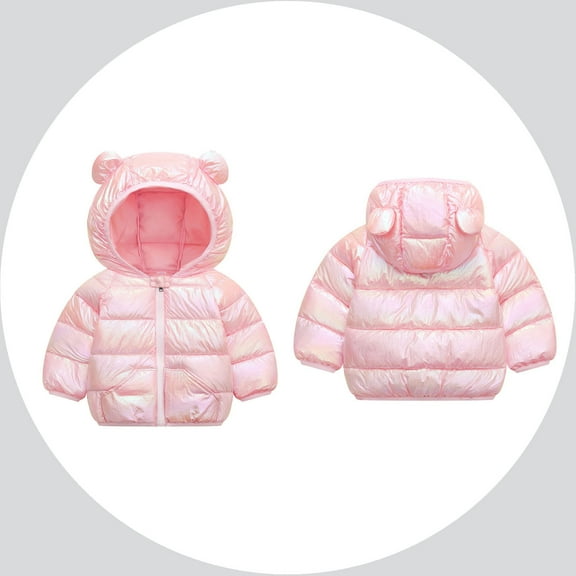 Kids Winter Coat,Kids Puffer Coat Cute Bear Ear Hooded Jackets with Pockets Lightweight Puffer Jacket for Baby Kids Puffer Jacket Kids Warm Thick Clothes