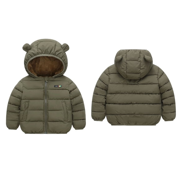 Kids Winter Coat,Kids Puffer Coat Cute Bear Ear with Hoods Windproof Down Jacket for Baby Girls Thick Parka Baby Winter Clothes
