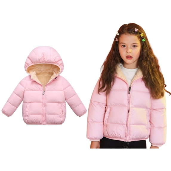 Kids Winter Coat,Kids Puffer Coat Hooded Jacket Long Sleeve Light Winter Coats for Kids Baby Thick Parka Winter Baby Girl Clothes