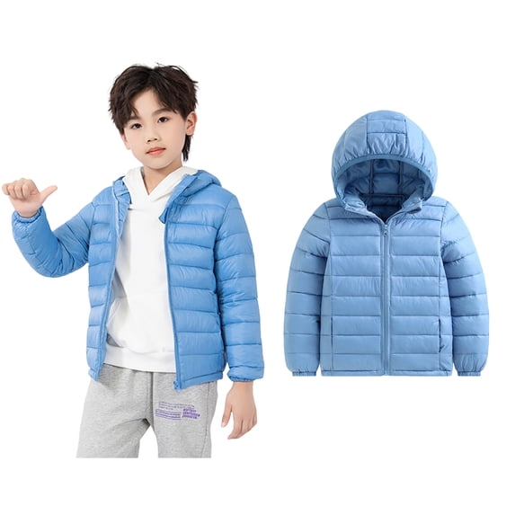 Kids Winter Coat,Kids Puffer Coat Hooded Jackets with Pockets Zipper Up Down Coats for Baby Girls Thick Fleece Parka Winter Baby Girl Clothes
