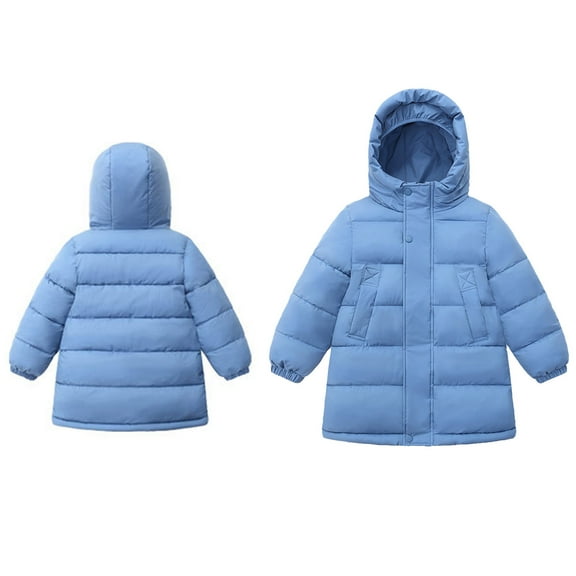 Kids Winter Coat,Kids Puffer Coat Mid-length Hooded Jackets With Pockets Long Sleeve Light Winter Coats For Baby Girls Baby Boy Jacket Little Boys Girls Clothes