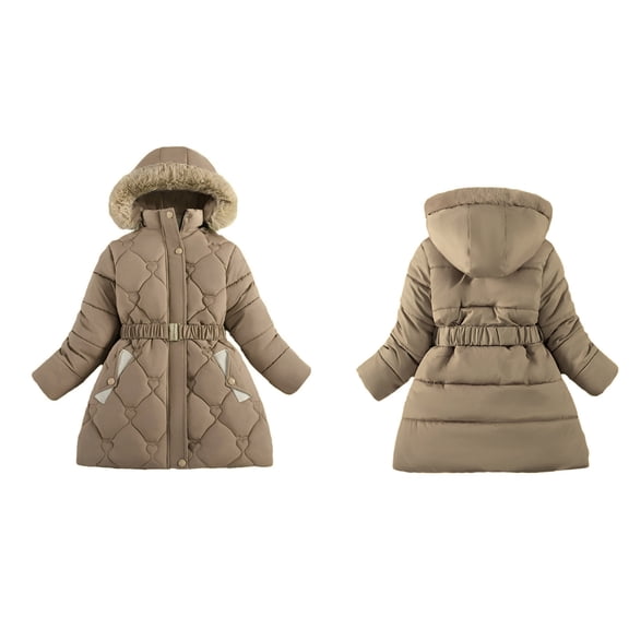 Kids Winter Coat,Kids Puffer Coat Mid-length Hooded Jackets With Pockets Zipper Windproof Jacket Outwear For Kids Winter Warm Outerwear