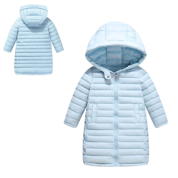 Kids Winter Coat,Kids Puffer Coat With Mid-length Hoods Windproof Down Jacket For Baby Girls Thick Fleece Parka Baby Winter Coat