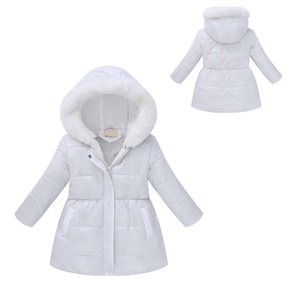 Kids Winter Coat,Kids Puffer Coat With Mid-length Hoods Zipper Up Down Coats For Baby Girls Thick Fleece Parka Baby Boy Clothes