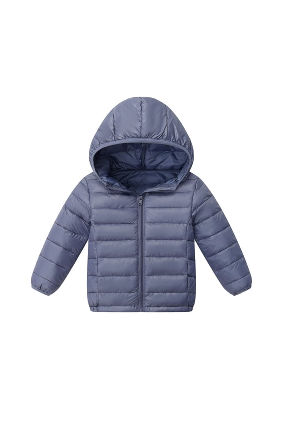 Kids Winter Coat Kids Puffer Coat with Pocket Zip up Hooded Coat Long Sleeve Windproof Child Down Jacket Boys Size 9-10 Years Winter Coat