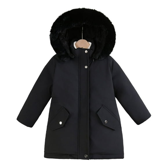 Kids Winter Coat Kids Puffer Coat with Pocket Zipper Winter Hoodies Coat Long Sleeve Windproof Thick Parka Boys Jackets Size 3-4 Years