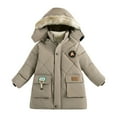thumbnail image 1 of Kids Winter Coat,Kids Puffer Jacket with Pocket Zip up Winter Hoodies Coat Solid Long Sleeve Windproof Winter Thicken Coat Hooded Jacket Grils Winter Coats Size 4-5 Years, 1 of 4
