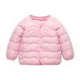 thumbnail image 1 of Kids Winter Coat,Kids Puffer Jacket with Pocket Zip up Coat Solid Long Sleeve Windproof Children Padded Coats Grils Winter Coats Size 6-7 Years, 1 of 9