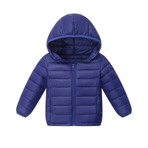 Kids Winter Coat,Kids Puffer Jacket with Pocket Zipper Winter Hoodies Coat Solid Color Long Sleeve Child Winter Coat Boys Winter Coat Size 4-5 Years