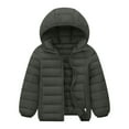 thumbnail image 1 of Toddler Boy Winter Coat Kids Puffer Jacket with Pocket Zipper Winter Hoodies Coat Solid Long Sleeve Windproof Thick Parka for Toddler 5-6 Years, 1 of 3