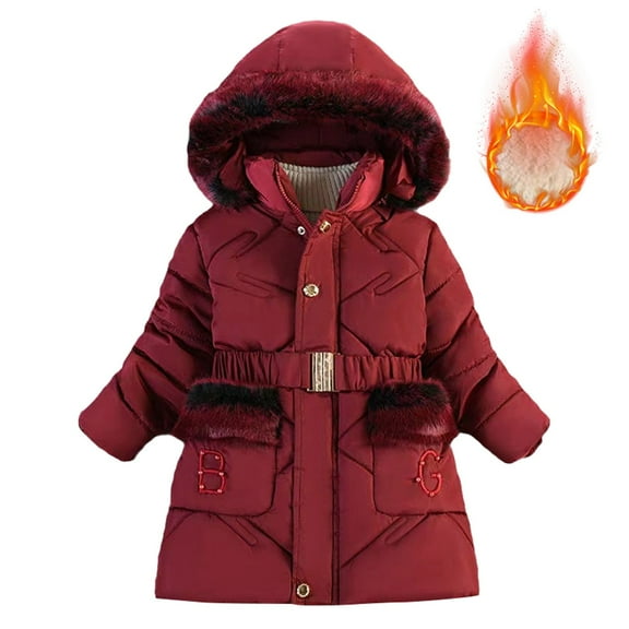 Kids Winter Coat Lightweight Water-Resistant with Hood Puffer Jacket Kids Boys Coats Size 6-7 Years