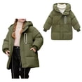 thumbnail image 1 of Kids Winter Coat,Little Boys Girls Puffer Coat Baby Mid-length Hoodie with Zipper Up Down Coats For Kids Thick Fleece Parka Warm Thick Clothes, 1 of 5