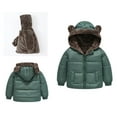 thumbnail image 1 of Kids Winter Coat,Little Boys Girls Puffer Coat Bear Ear Hooded Jacket Thicken Windproof Zipper Warm Outwear for Baby Kids Fall Jacket Baby Girl Clothes Winter, 1 of 4