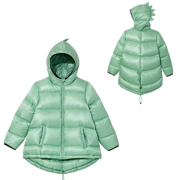 Kids Winter Coat,Little Boys Girls Puffer Coat Dinosaur Cute Jackets Thicken Windproof Zipper Warm Outwear 3-4 Years