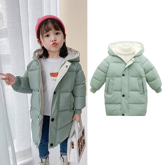 Kids Winter Coat,Little Boys Girls Puffer Coat Mid-length Jackets Windproof Down Jacket For Kids Baby Winter Jacket Winter Baby Girl Clothes