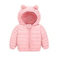 thumbnail image 1 of Kids Winter Coat Toddler Puffer Coat Cute Bear Hooded Jacket Long Sleeve Light Winter Coats for Baby Winter Down Coat Little Boys Girls Clothes 6-12 Months, 1 of 4