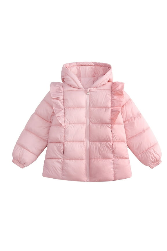 Kids Winter Coat,Toddler Puffer Coat Hooded Jacket Zipper Windproof Jacket Outwear For Baby Girls Winter Warm Outwear Jacket Coat Baby Winter Clothes 3-4 Years