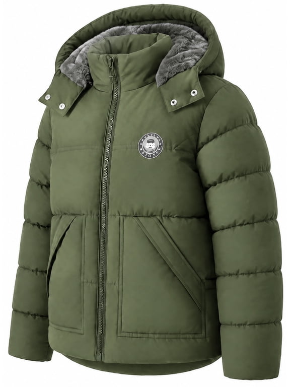 Kids Winter Coat Windproof Hooded Puffer Jackets Warm Outerwear Parka Padded Jacket for Boy