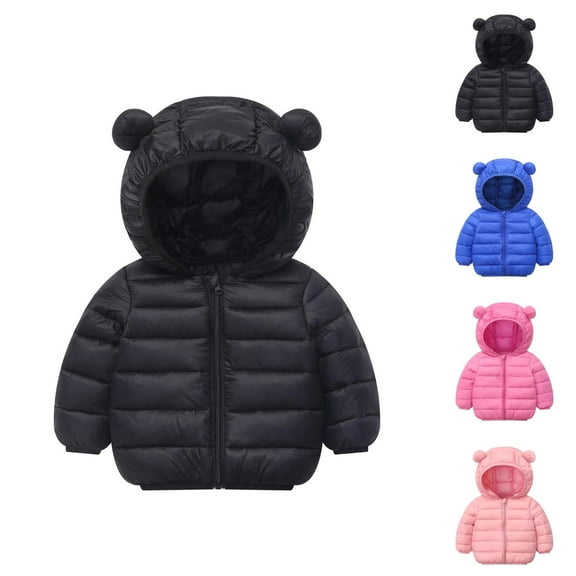Kids Winter Coat Winter Jacket Girls Coat & Jacket Winter Baby Kids Long Sleeve Warm Zipper Up Hooded Coat with Pocket