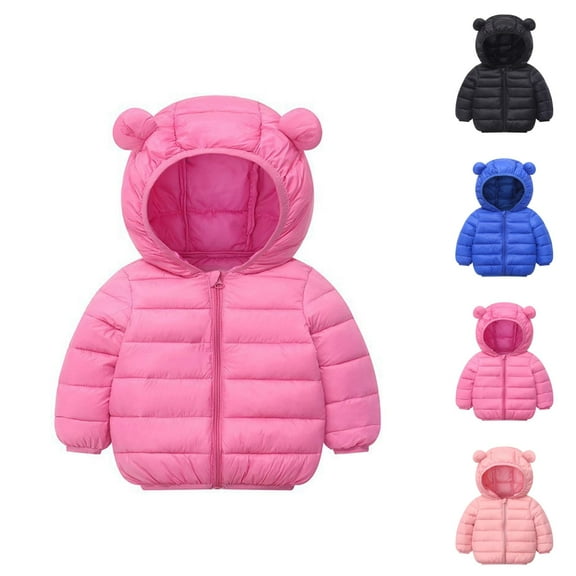 Kids Winter Coat Winter Jacket Girls Coat & Jacket Winter Baby Kids Long Sleeve Warm Zipper Up Hooded Coat with Pocket