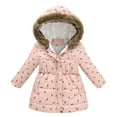 thumbnail image 1 of Kids Winter Coat With Hooded Baby Boys Girls Puffer Jackets Hooded Trench Coat Outerwear Pink A 14 Years, 1 of 1