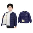 thumbnail image 1 of Kids Winter Coat for Boys,Boys Puffer Coat with Pocket Button Down Dark Blue Puffer Warm Windproof Outerwear Coats Boys Coats Size 5-6 Years, 1 of 6