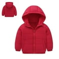 thumbnail image 1 of Kids Winter Coat for Girls Hooded Puffer Jacket Red Jacket Boys Full-Zip Long Sleeve Thicken Waterproof Jacket Kids Boys Jacket Size 7-8 Years, 1 of 4