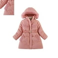 thumbnail image 1 of Kids Winter Coat for Girls Hooded Puffer Jacket Red Puffer Coat Zipper Long Sleeve Lightweight Waterproof Jacket Kids Girls Coats Size 4-5 Years, 1 of 4
