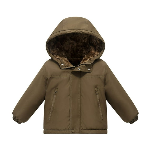 Kids Winter Coats For Boys,Boys Puffer Jacket With Pocket Zipper Hooded Coat Warm And Windproof Fleece Lined Jackets Coats Girls Winter Clothes Size 3-4 Years