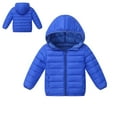 thumbnail image 1 of Kids Winter Coats for Boys with Hooded Puffer Jacket Blue Jacket Boys Zipper Long Sleeve Waterproof Boys Lightweight Jacket Kids Jackets Girls Size 9-10 Years, 1 of 4