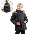 thumbnail image 1 of Kids Winter Coats for Boys with Hooded Puffer Jacket Boys Black Puffer Coat Zipper Long Sleeve Waterproof Kids Thicken Jacket Girls Fall Jacket 5-6 Years, 1 of 5
