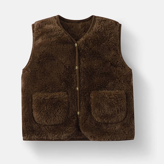 Kids Winter Coats Girls Boys Polar Fleece Vest Lightweight Sleeveless Zip Front Jacket with Pockets, Kids Outdoor Layering