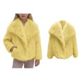thumbnail image 1 of Kids Winter Coats Girls Yellow Fluffy Jacket for Girls Jacket Girls Warm Winter Coat Winter Coat for Girls 9-10 Years, 1 of 4