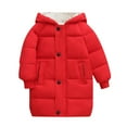 thumbnail image 1 of Kids Winter Coats Heavy Weight Hooded Quilted Parka Jacket Children Windproof Warm Padded Long Outwear with Pockets 10Y, 1 of 9