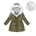 thumbnail image 1 of Kids Winter Coats with Hooded Puffer Jacket Green Jacket for Girls Zip up Long Sleeve Lightweight Waterproof Jacket Kids Jackets Girls Size 9-10 Years, 1 of 4