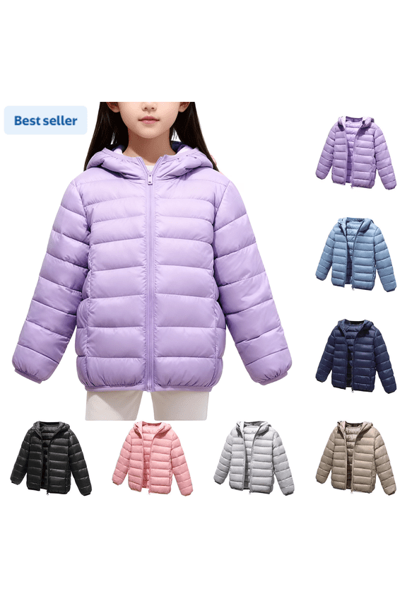Kids Winter Coats Size 7 8 Zip Up Girls' Outerwear Jackets & Coats 10-12 Solid Color Windbreaker with Hood Warm Coat Lightweight Jackets Size 6 Chamarras Para NiñAs