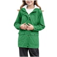 thumbnail image 1 of Kids Winter Coats Size 8-10 Boys Girls Rain Jacket Lightweight Waterproof Hooded Fleece Lined Raincoat Windbreakers for Kids, 1 of 7