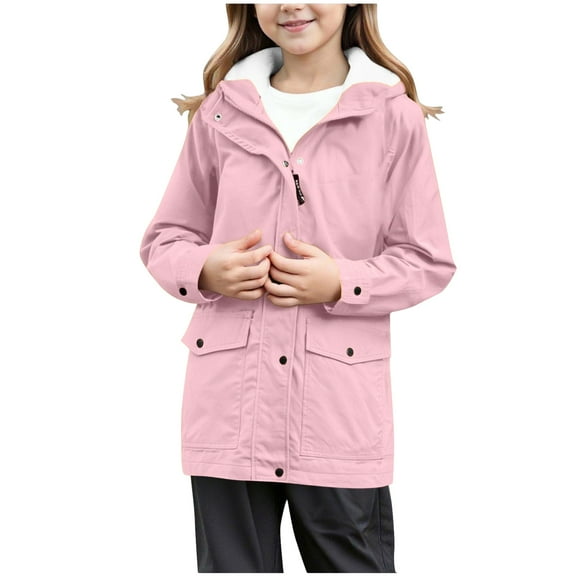 Kids Winter Coats Size 8-10 Girl's Waterproof Ski Jacket Fleece Snow Coat Windproof Warm Winter Snowboarding Jacket with Hood
