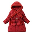 thumbnail image 1 of Kids Winter Coats Toddler Down Coats Jacket Hooded Long Warm Outwear Padded Snow Puffer Jackets Toddler Boy Girl Winter Outerwear for Boys Girls 6-12 Months, 1 of 9