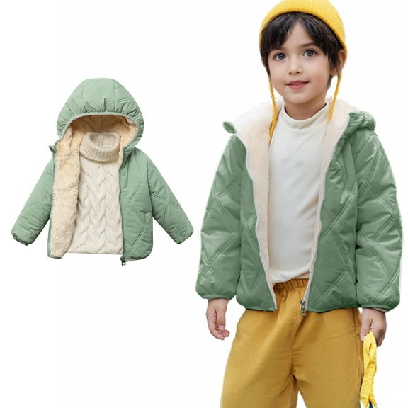 Kids Winter Coats for Boys Boys Puffer Jacket Zip up Long Sleeve Windproof Jacket Outwear Warm Hooded Outdoor Coats 5-6 Years Jacket