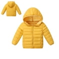 thumbnail image 1 of Kids Winter Coats for Boys Hooded Puffer Jacket Yellow Puffer Coat Zipper Long Sleeve Waterproof Kids Lightweight Jacket 4-5 Years Jacket Girls, 1 of 9