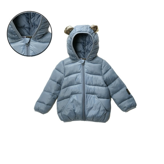 Kids Winter Coats for Kids Boys Puffer Jacket Zipper Long Sleeve Windproof Jacket Outwear Bear Hooded Down Jacket Girls Winter Coats Size 4-5 Years