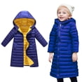thumbnail image 1 of Kids Winter Coats with Hooded Puffer Jacket Blue Jacket Boys Zipper Long Sleeve Waterproof Kids Lightweight Jacket Girl Fall Jacket 8-9 Years, 1 of 7