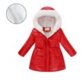 thumbnail image 1 of Kids Winter Coats with Hooded Puffer Jacket Red Puffer Coat Full-Zip Long Sleeve Waterproof Girls Lightweight Jacket Girls Fall Jacket 9-10 Years, 1 of 4