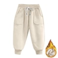 thumbnail image 1 of Kids Winter Corduroy Pants Girls Boys Fleece Lined Warm Jogger Sweatpants Sherpa Fall Snow Trousers with Pockets Size 12T, 1 of 7