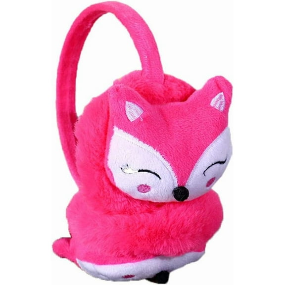 Kids Winter Earmuffs Plush Warm Cute Fox Ear Warmers Earflap Cartoon Earmuff for Boys Girls Toddlers