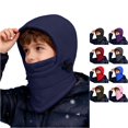 thumbnail image 1 of Kids Winter Face Windproof Cold Weather Lined Thermal Hood for Outdoor Sports Cycling Skiing Motorcycle Riding and Activities Full Head Cover Boys Running Gear 8-12 Years, 1 of 5